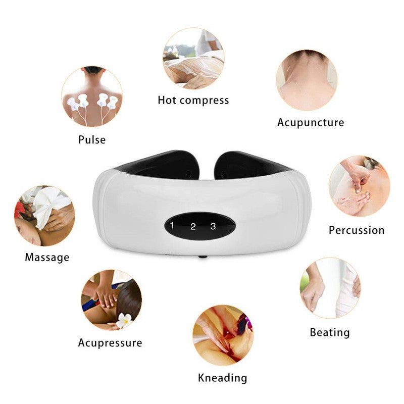 Multifunctional Shoulder & Neck Massager with Heat & EMS Therapy – Portable Pain Relief Device